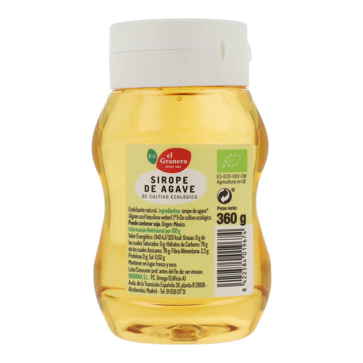 Sirope de ágave Bio El Granero 360 g