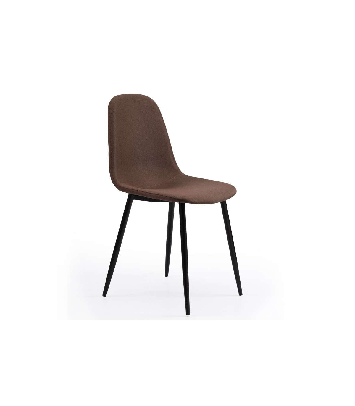 Pack De 4 Sillas Comedor Hall Tapizado Textil Chocolate, 84cm(alto) 44,5cm(ancho) 54,5cm(l_0