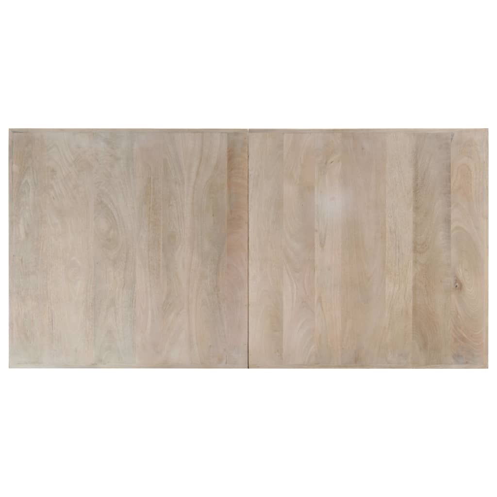 Mesa De Comedor Madera Maciza De Mango Blanco 160x80x75 Cm_2