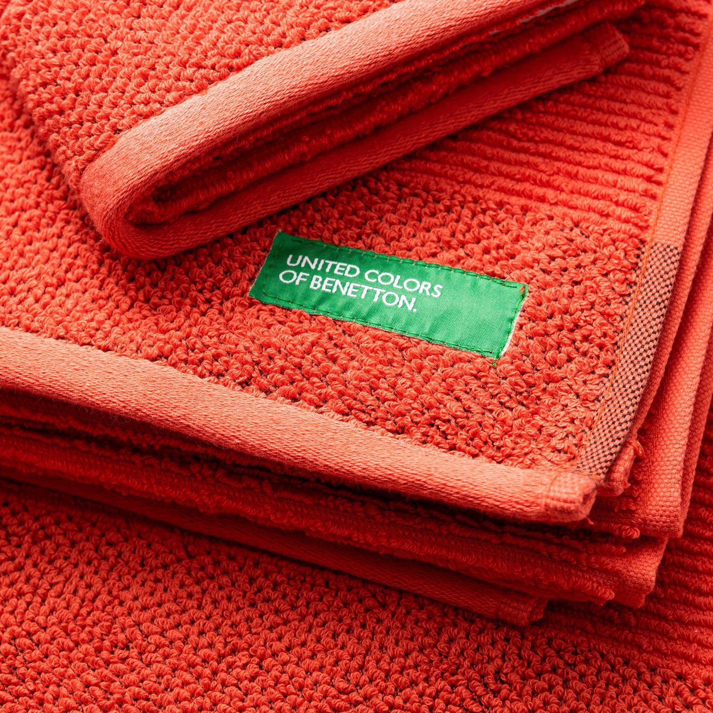 Set 3pcs Toallas De Baño (30x50+50x90+70x140cm) 450 Gsm 100%algodon Rojo Casa Benetton_5