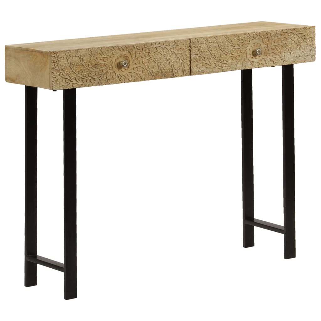 Mesa Consola De Madera Maciza De Mango 102x30x79 Cm_0