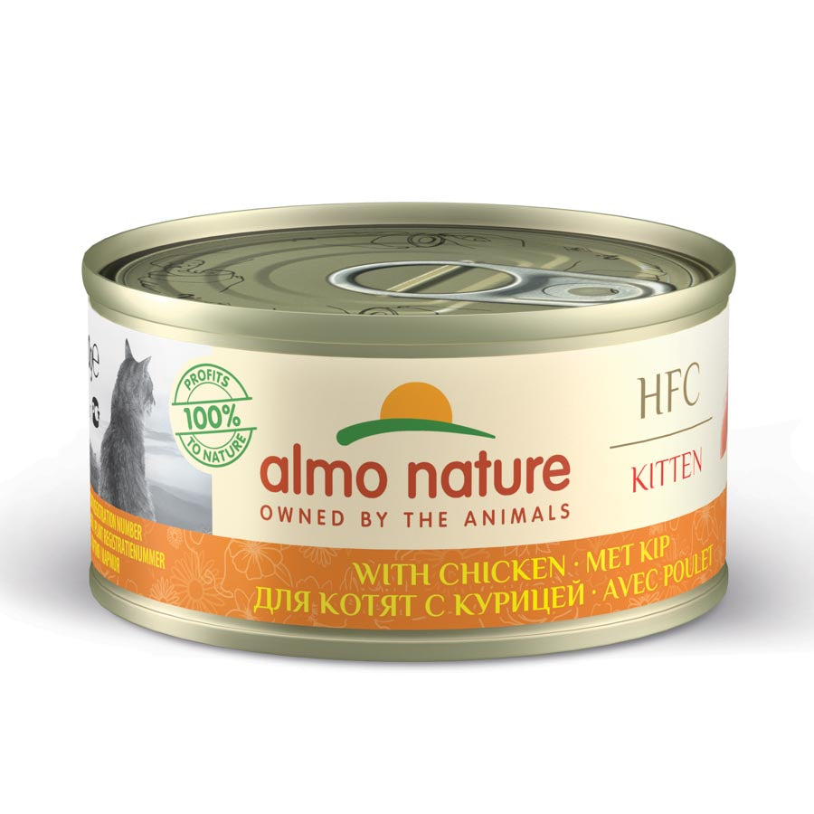 24ux70gr Latas De Comida Almo Para Gato Kitten Hfc Natural De Pollo_0