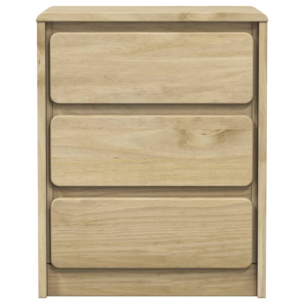 Mesita De Noche Sauda Madera De Pino Maciza Roble 44x35x56 Cm_2