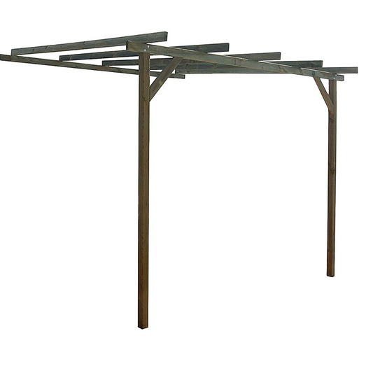 Pérgola Adosada De Madera Gama Kai Vidahuerto – 240x240x240 Cm A 270 Cm._0