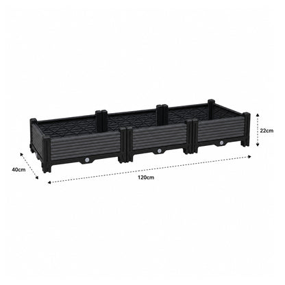 Jardinera Elevada 120x40x22cm Nyana Garden | Modular | Drenaje | Fácil Montaje_4