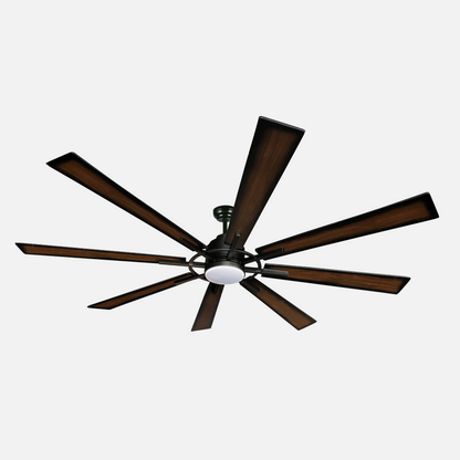 Ventilador Dc Fusion 24w Negro/roble 8 Aspas 183d Reg. Intensidad 2950lm 3000k-6000k C/remoto, Timer, Mem._2