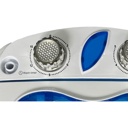Mini Lavadora Portátil Con Centrifugado, Camping, Capacidad Ropa 3kg, Ideal Viajes, Camper Briebe Wm1111, Blanco/azul_3