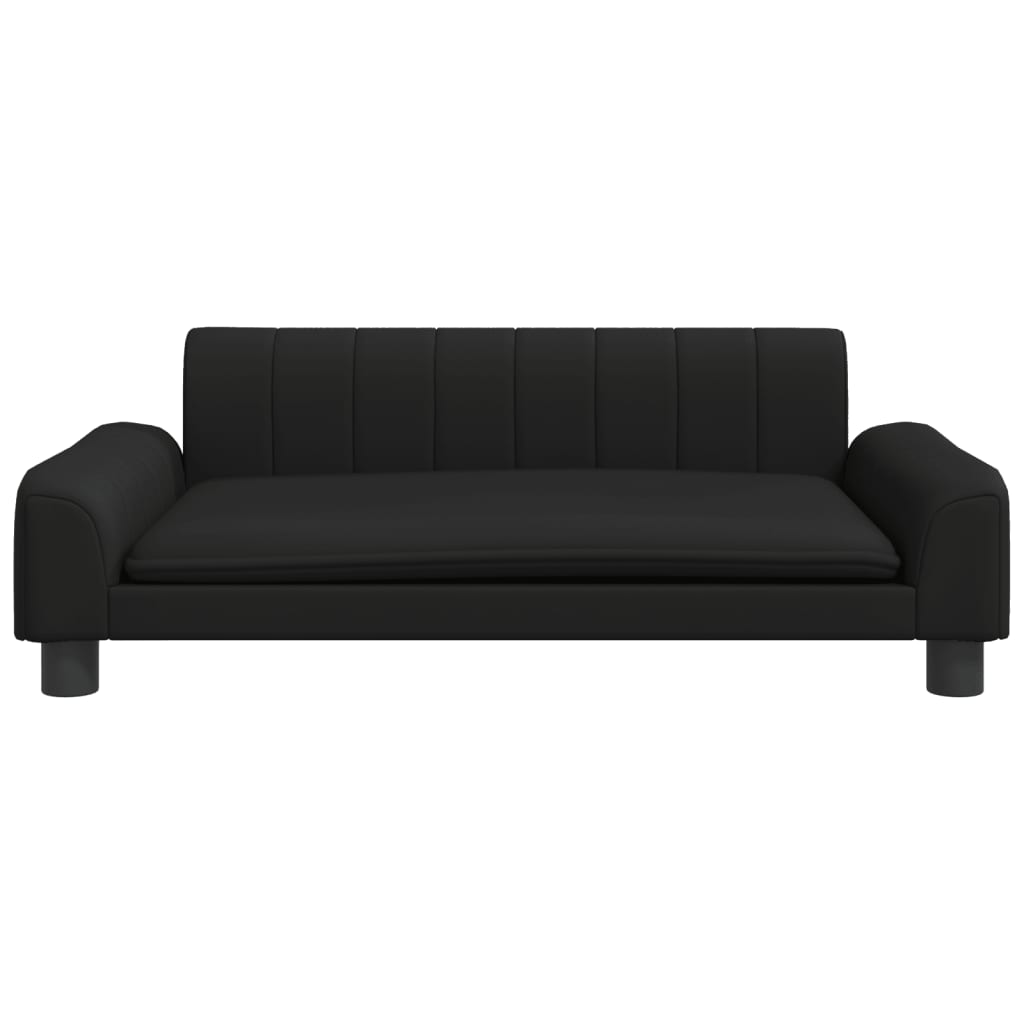 Cama Para Perros De Cuero Sintético Negra 90x53x30 Cm / Vetonek_0