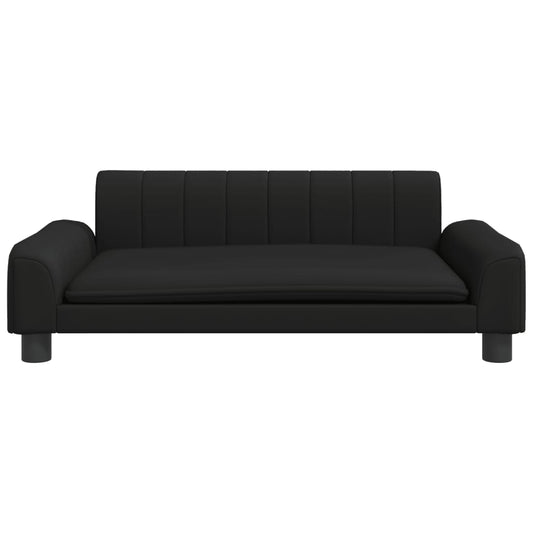 Cama Para Perros De Cuero Sintético Negra 90x53x30 Cm / Vetonek_0