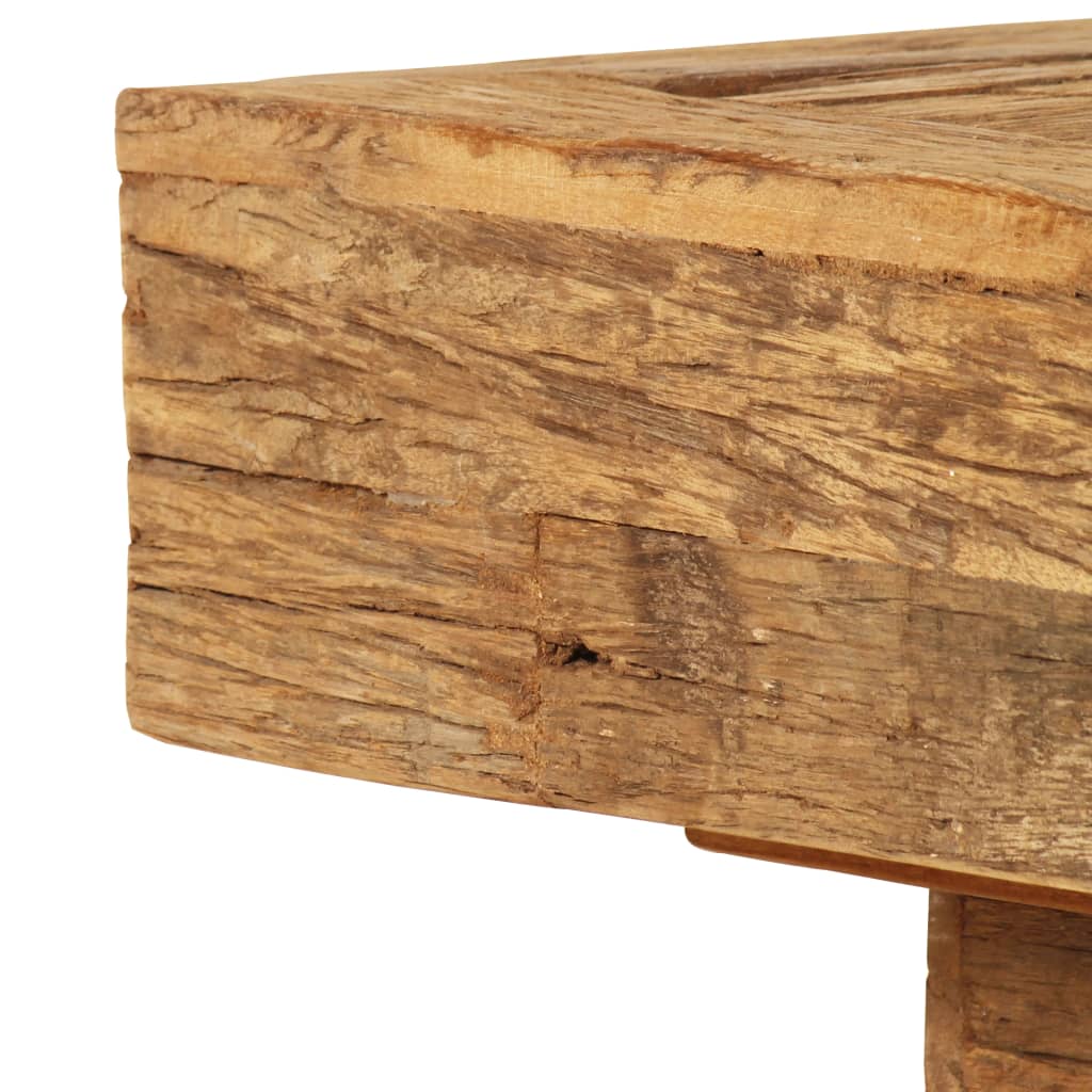 Mesa De Centro De Madera Maciza Reciclada 70x70x30 Cm_2