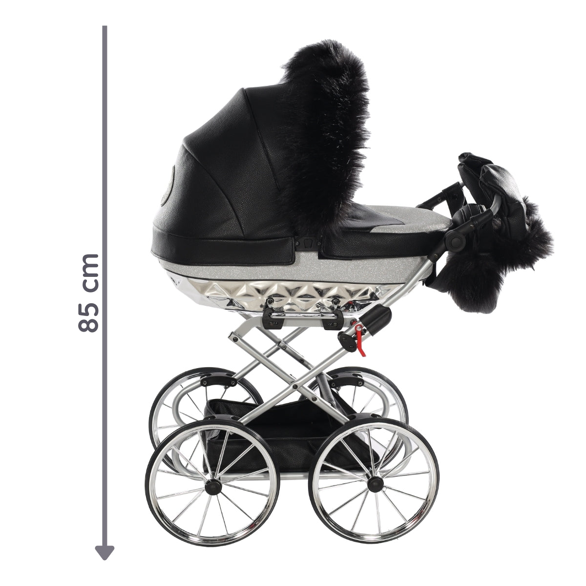 Carro De Muñecas Hand Craft Glitter Satin Classic Black / Silver_1