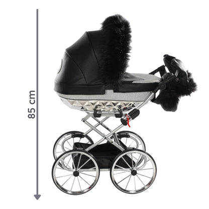 Carro De Muñecas Hand Craft Glitter Satin Classic Black / Silver_1