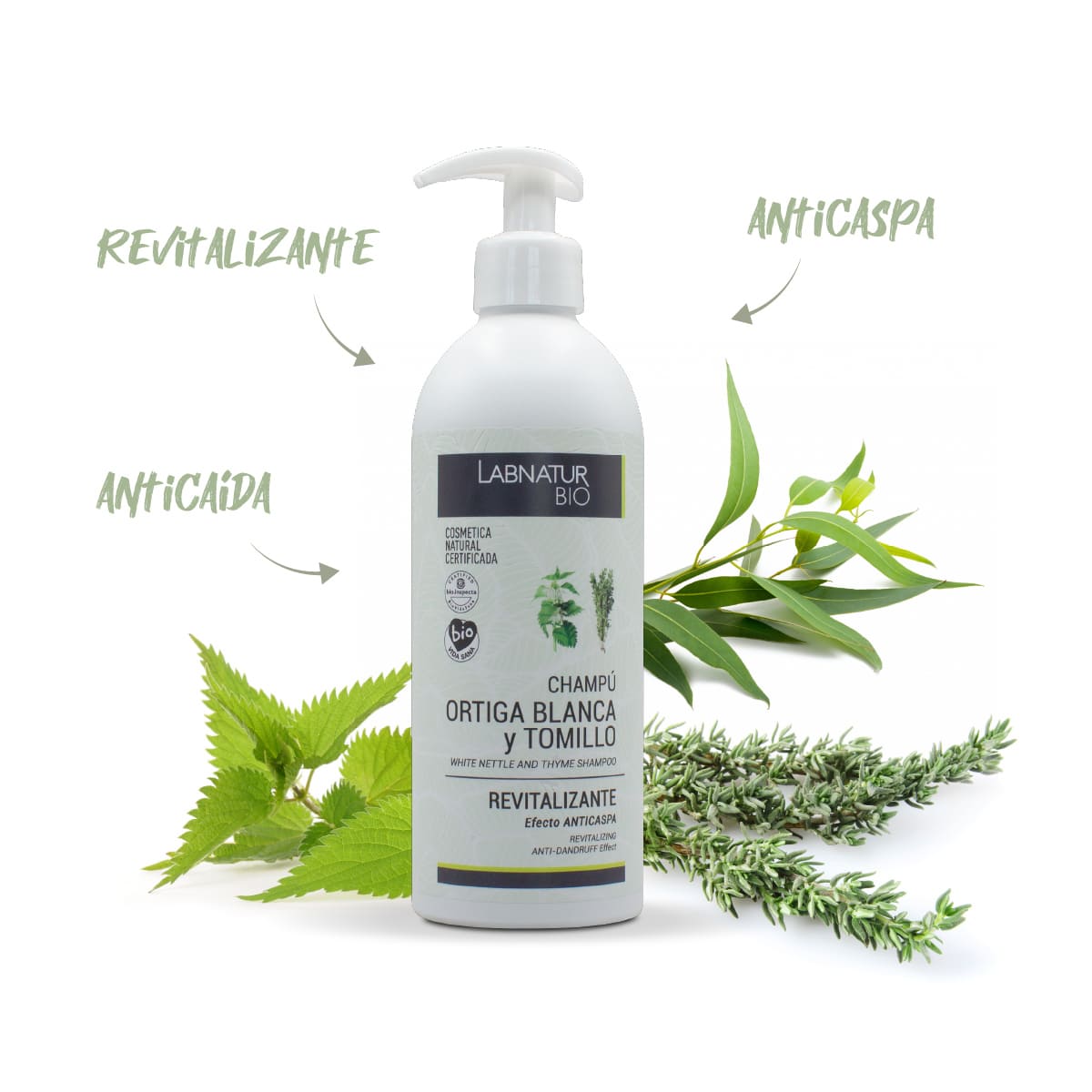 Champú Revitalizante Bio 450 Ml | Ortiga Blanca + Tomillo | Fortalece Y Aporta Vitalidad | Cabello Débil_2