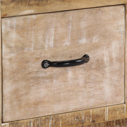 Mesa De Centro De Madera Maciza De Mango 90x60x30 Cm_3