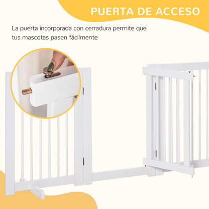 Pawhut Barrera De Seguridad Para Perros Plegable De Madera Con Soporte De Pie_4