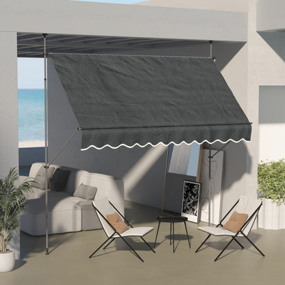 Outsunny Toldo Manual Retráctil 300x120x210-300 Cm Con Manivela Gris Oscuro_1
