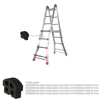 Contera Escaleras Telescopicas Perfil De 67 Mm. Tramos Interior. Version 2019