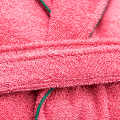 Albornoz M/l 420gsm 100% Algodon C/ Logo Bordado Rosa Core Benetton_4