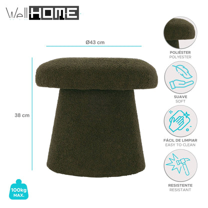 Taburete Teddy Verde Ø43x38cm - Well Home_1