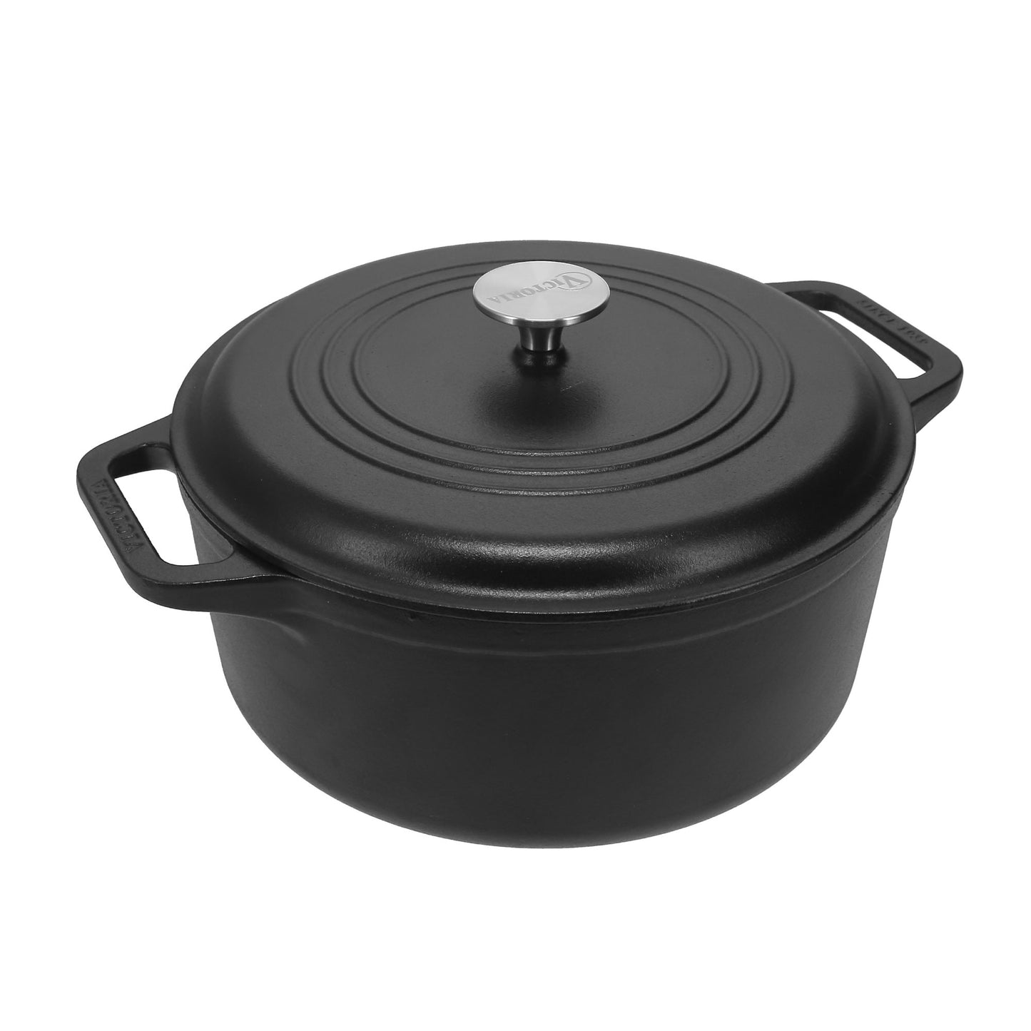 Victoria Horno Holandés Olla Inducción Hierro Fundido Esmaltado 29cm, Cocotte 6,6l, Sin Ptfe Ni Pfoa, 39493, Negro_0