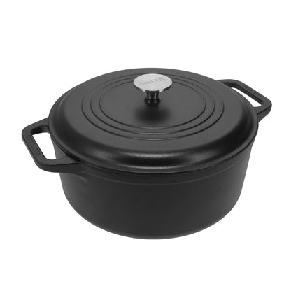 Victoria Horno Holandés Olla Inducción Hierro Fundido Esmaltado 27cm, Cocotte 5,7l, Sin Ptfe Ni Pfoa, 36355, Negro_0