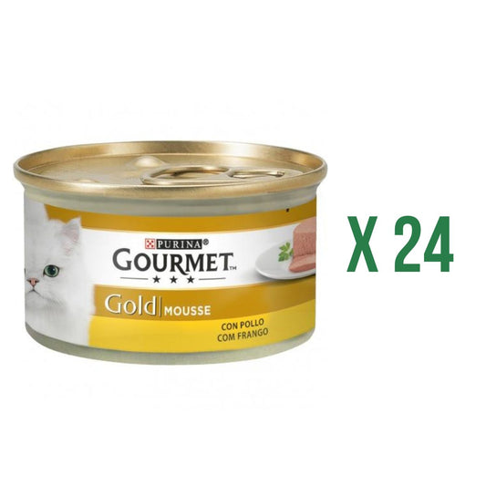 Embalagem de 24 x GOURMET GOLD Mousse Comida Húmida Frango 85g