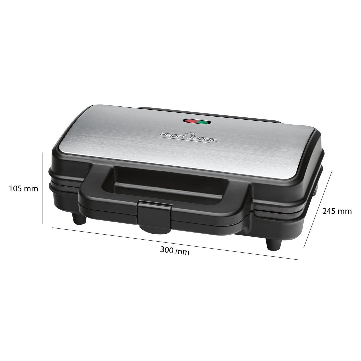 Sandwichera, 2 Sandwiches Xxl, Placas Antiadherentes, Tostado Perfecto, Acero Inoxidable Proficook St 1092 900w_5