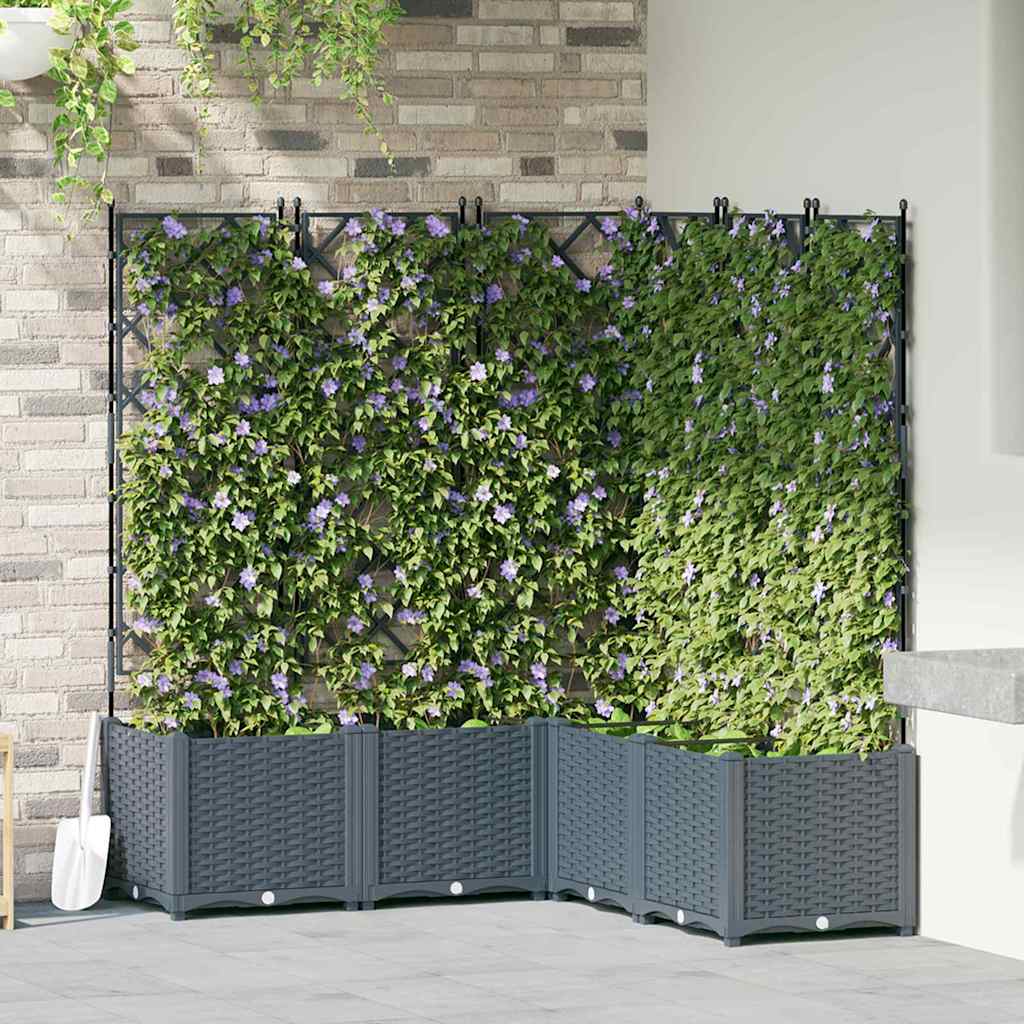 Macetero De Jardín 5 Uds. Gris Claro 120 X 120 X 143 Cm Pp_1