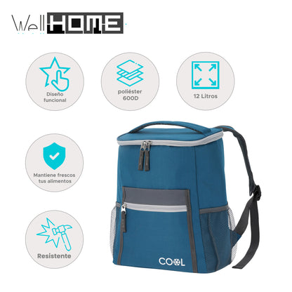 Well Home Bolsa Nevera De 12 Litros Con Forro De Peva Y Espuma De 5 Mm_1