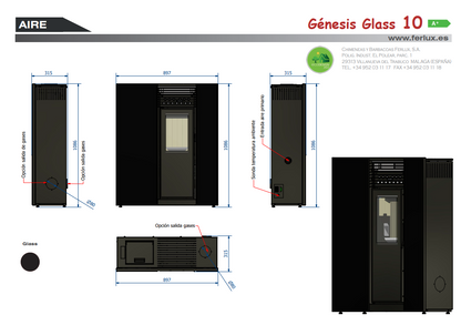 Bricosol Estufa De Pellets Genesis Glass 10 De Ferlux_2