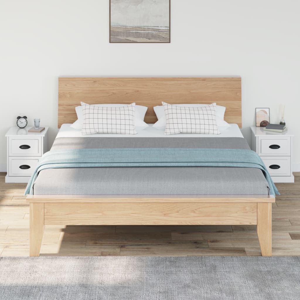 Mesitas De Noche 2 Uds Madera Blanco Brillante 39x39x47,5 Cm_1