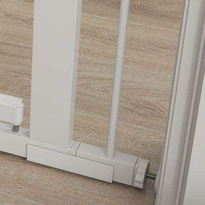 Pawhut Barrera Para Perros Con Ancho Ajustable 76-104 Cm 2 Extensiones Blanco_4