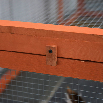 Pawhut Conejera Exterior De Madera Con 3 Puertas 180x90x48 Cm Natural_4