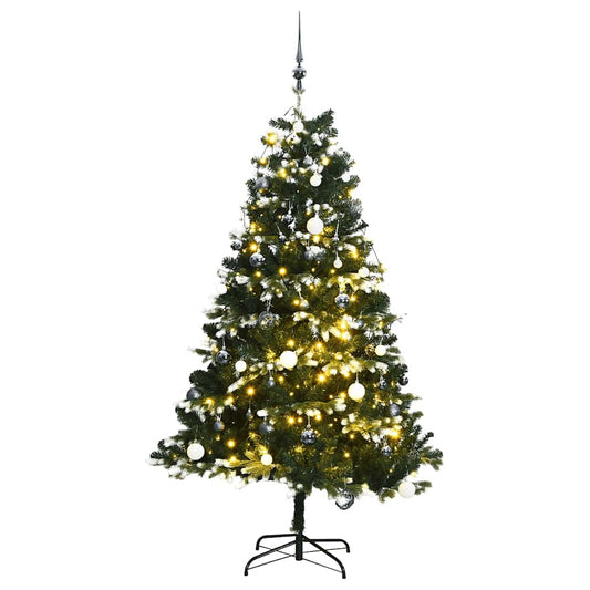 Vidaxl Árbol De Navidad Artificial Con Bisagras 300 Led Y Bolas 210 Cm_0