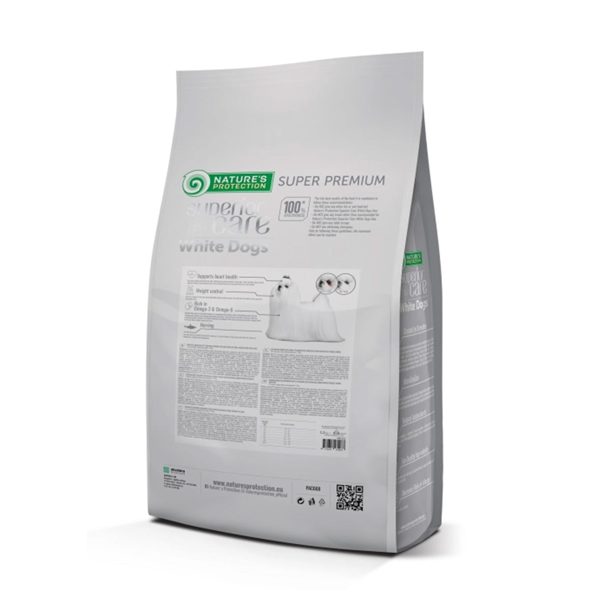 Nature's Protection White Dog Food Sem Grão Adulto Arenque Raças Pequenas 1,5 Kg