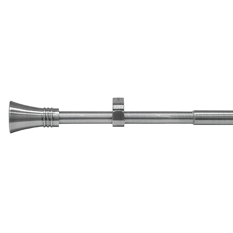 Barra Cortina Extensible Metal Ø 19 Mm. Extensible 2,0 / 3,8 Metros Niquel Mate Copa Sin Anillas_0
