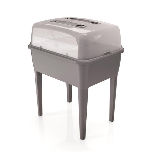 Jardinera Alta 83 L, Con Tapa De Policarbonato, Para Proteger Tus Plantas, Prosperplast Respana Planter Set De Plástico En Color Gris Piedra, 96,3_0