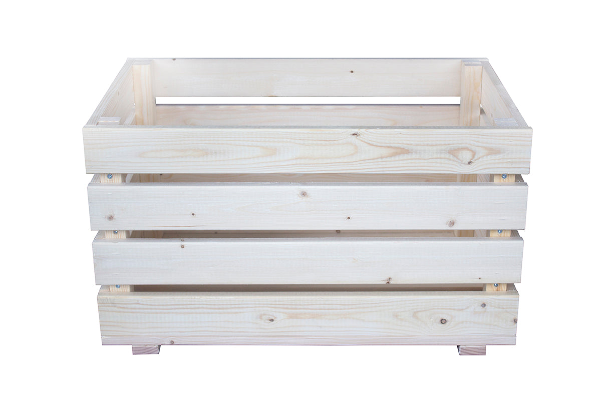 Caja De Fruta Decorativa De Madera Natural De 59 X 36,5 X 34 Cm_0