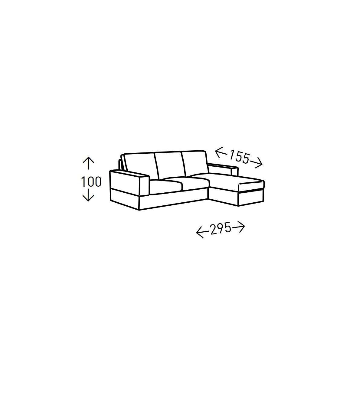 Chaiselongue Reversible Izbor Con Tela Antimanchas Marrón. 295 Cm (ancho) X 155 Cm (fondo) X 100 Cm (alto)._3