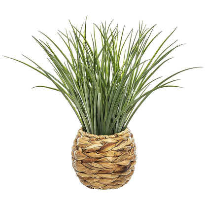 Maceta Decorativa Trenzada De Hojas De Jacinto Y Planta Decorativa L.50 X P.50_0