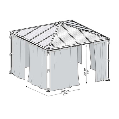 Conjunto de cortinas para gazebo gazebo Palermo 3000/3500/3600 + Milano 3000 + Martinique 3600 Canopia da Palram