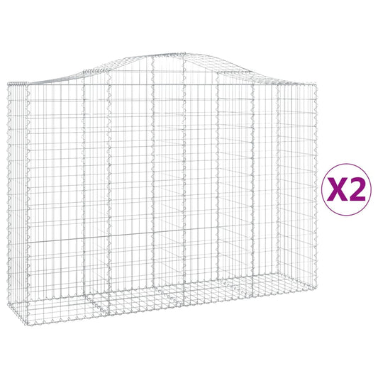 Cestas De Gaviones 2 Uds Forma De Arco Hierro 200x50x140/160 Cm_0