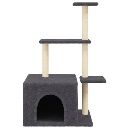 Vidaxl Rascador Para Gatos Con Postes De Sisal Gris Oscuro 110 Cm_3