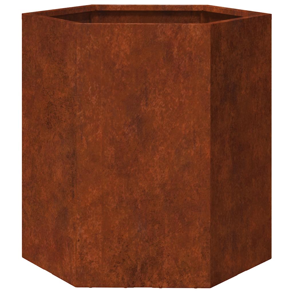 Jardinera De Acero Corten Oxidado 40x40x45 Cm_0