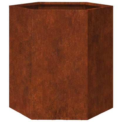 Jardinera De Acero Corten Oxidado 40x40x45 Cm_0