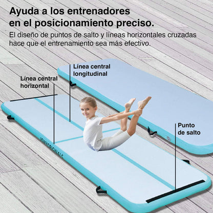 Airtrack 400x100x10cm Colchoneta Inflable, Color Azul_1