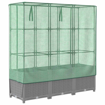 Arriate Con Cubierta Invernadero Aspecto Ratán 120x40x138 Cm_5