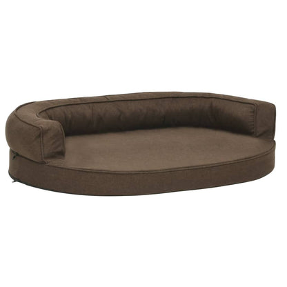 Vidaxl Colchón De Cama De Perro Ergonómico Aspecto Lino Marrón 75x53cm_0