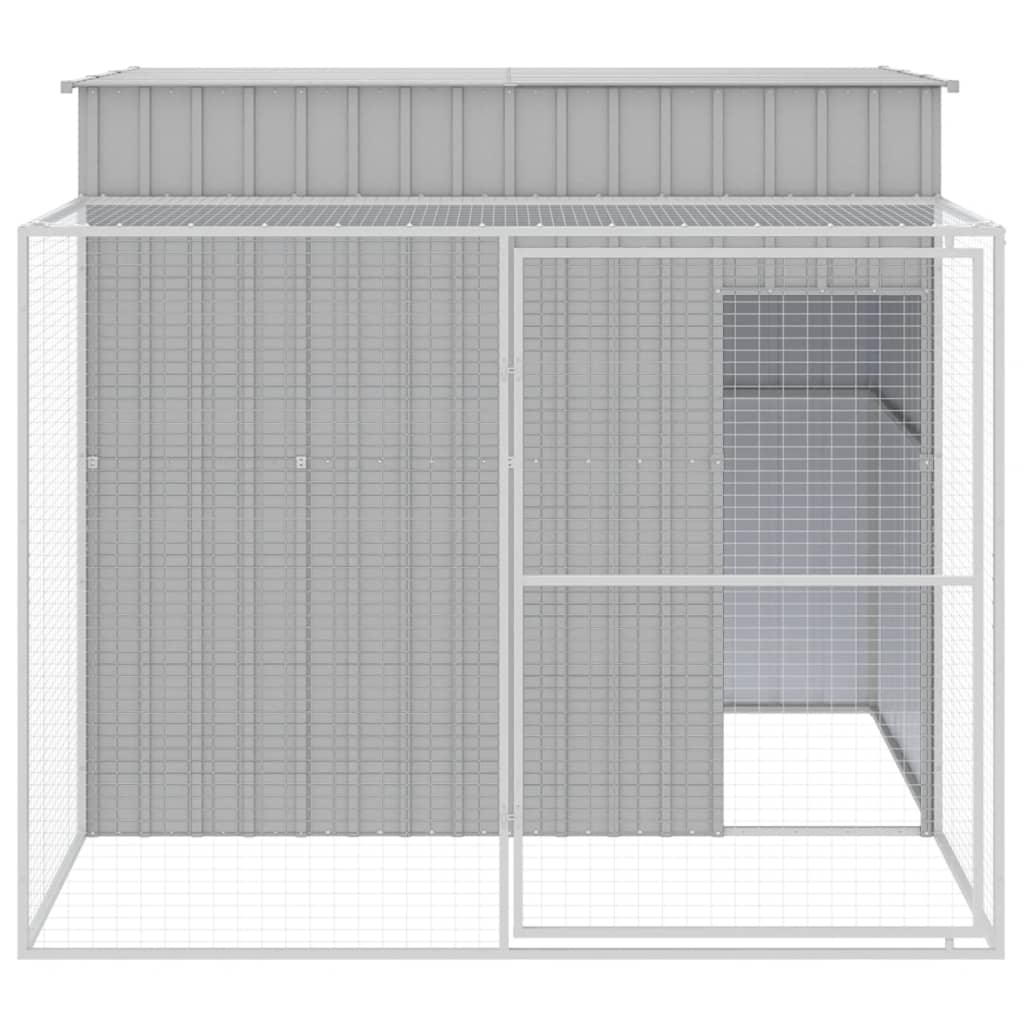 Caseta Perros Corral Acero Galvanizado Gris Claro 214x253x181cm_2