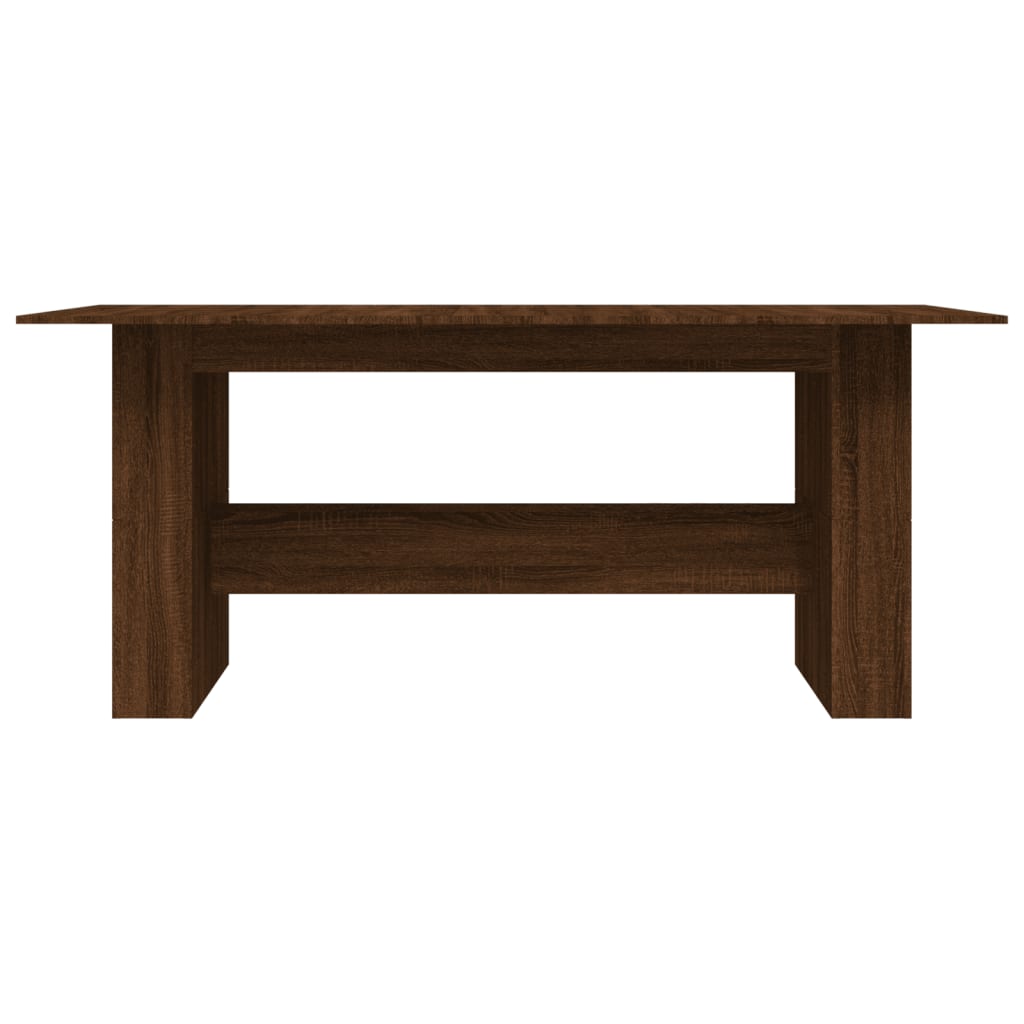 Mesa De Comedor Madera De Ingeniería Marrón Roble 180x90x76 Cm_2